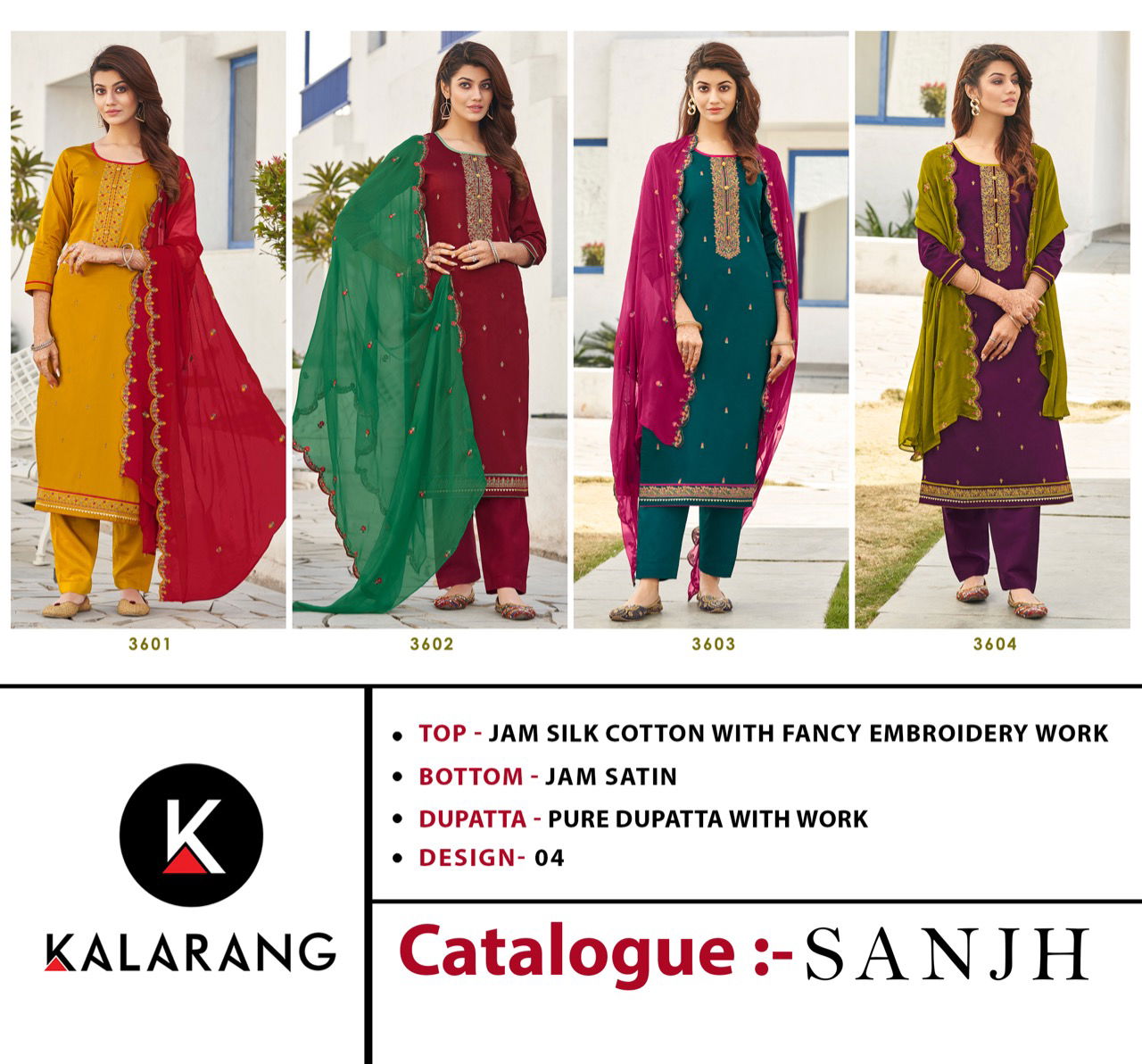 Kalarang Sanjh New Exclusive Wear Fancy Designer Dress Material Collection